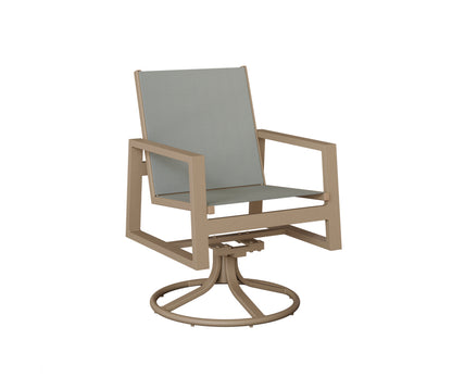 Vida Padded Sling Swivel Rocker Dining Chair