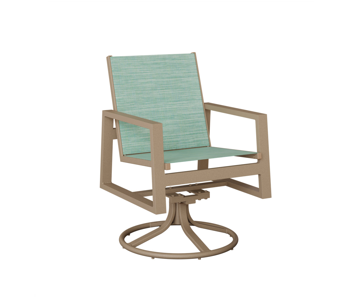 Vida Padded Sling Swivel Rocker Dining Chair