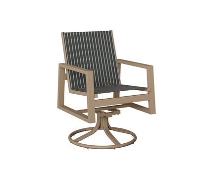 Vida Padded Sling Swivel Rocker Dining Chair
