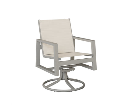 Vida Padded Sling Swivel Rocker Dining Chair
