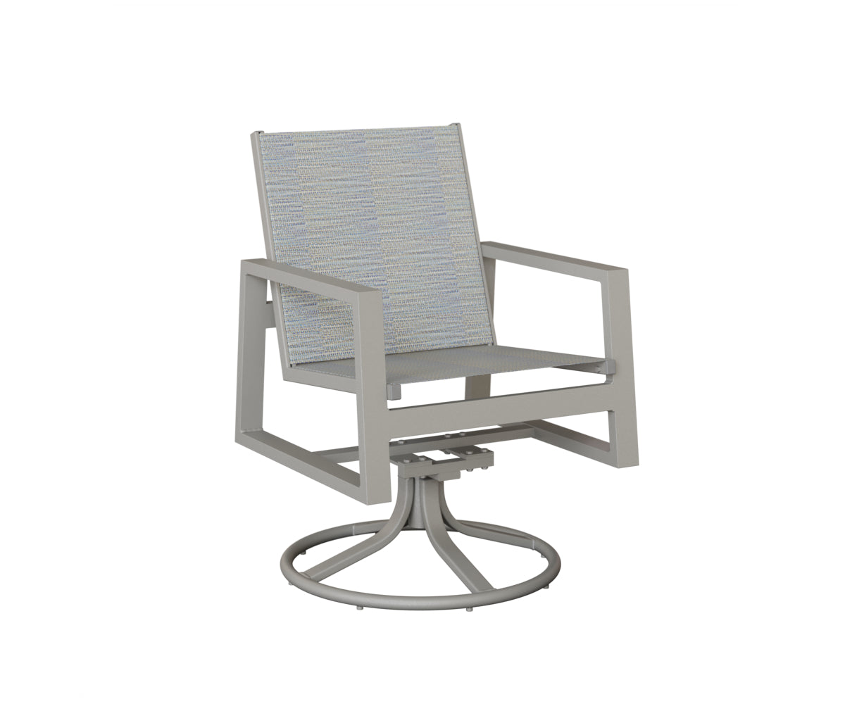 Vida Padded Sling Swivel Rocker Dining Chair