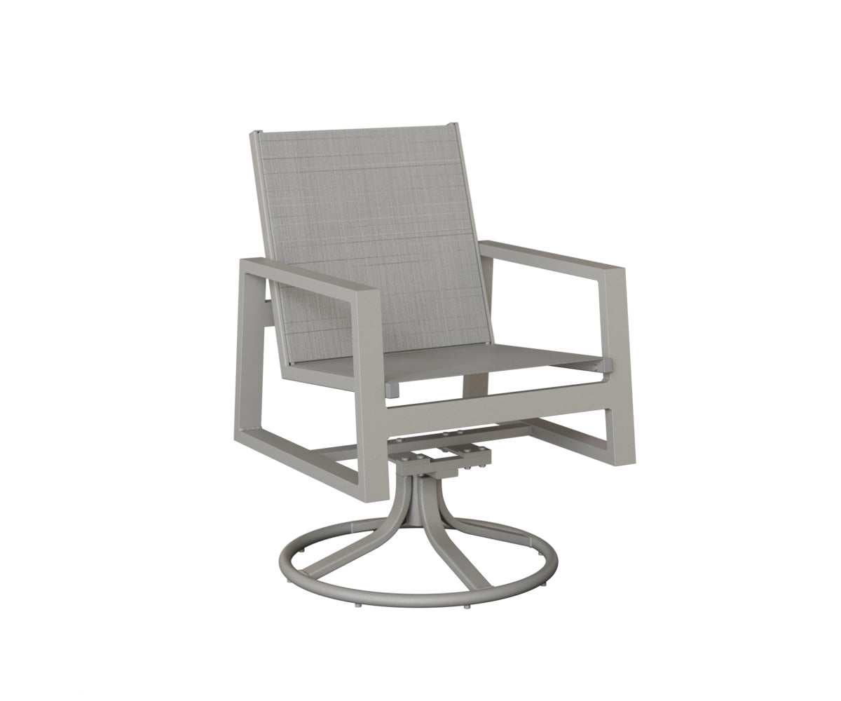 Vida Padded Sling Swivel Rocker Dining Chair