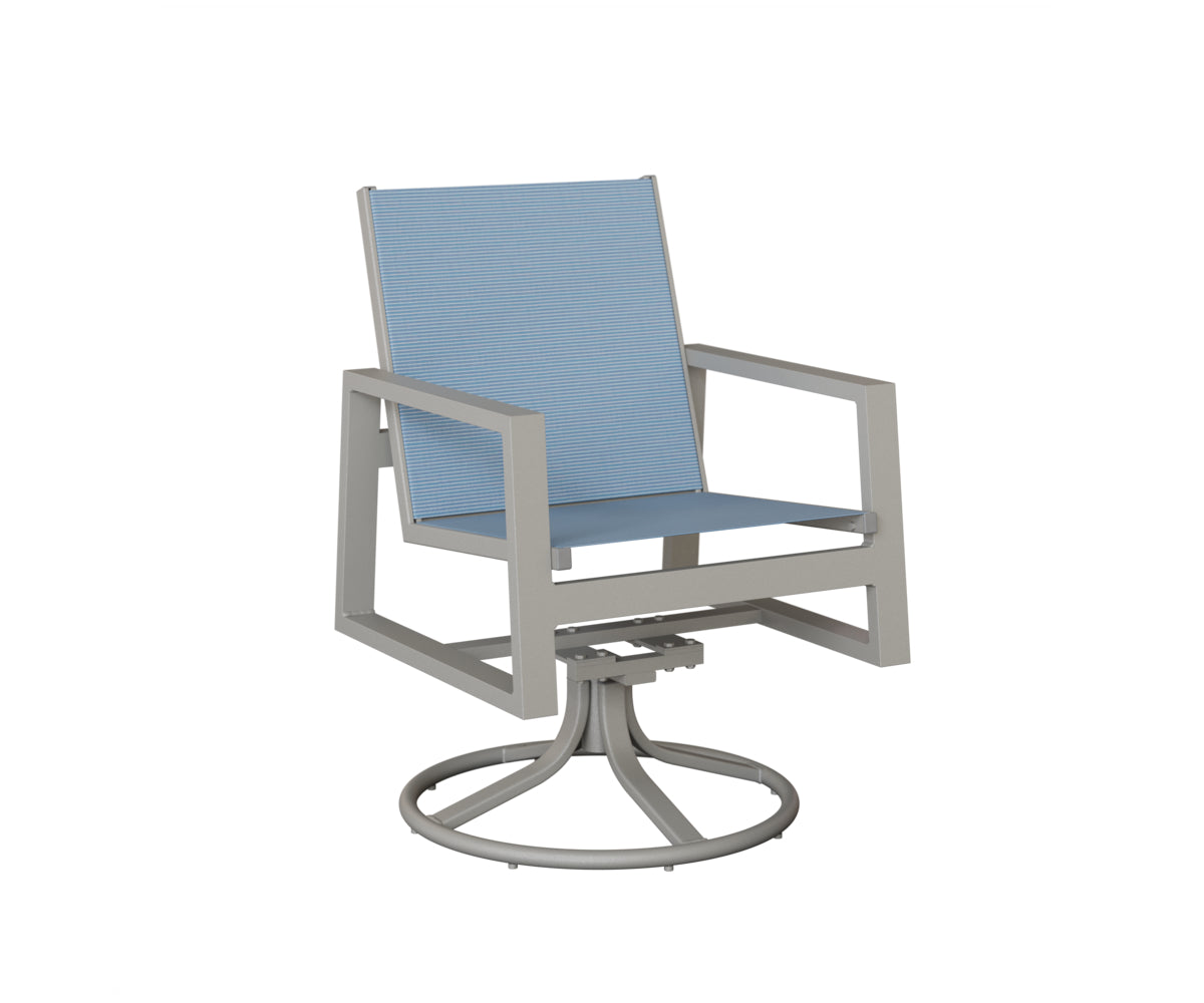 Vida Padded Sling Swivel Rocker Dining Chair