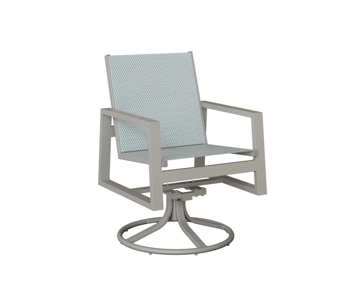 Vida Padded Sling Swivel Rocker Dining Chair