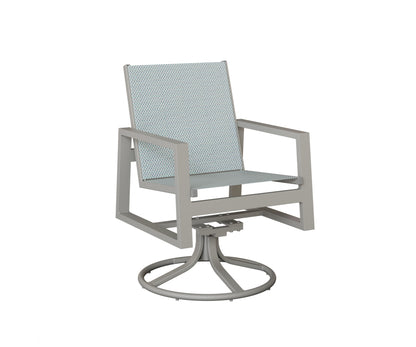 Vida Padded Sling Swivel Rocker Dining Chair