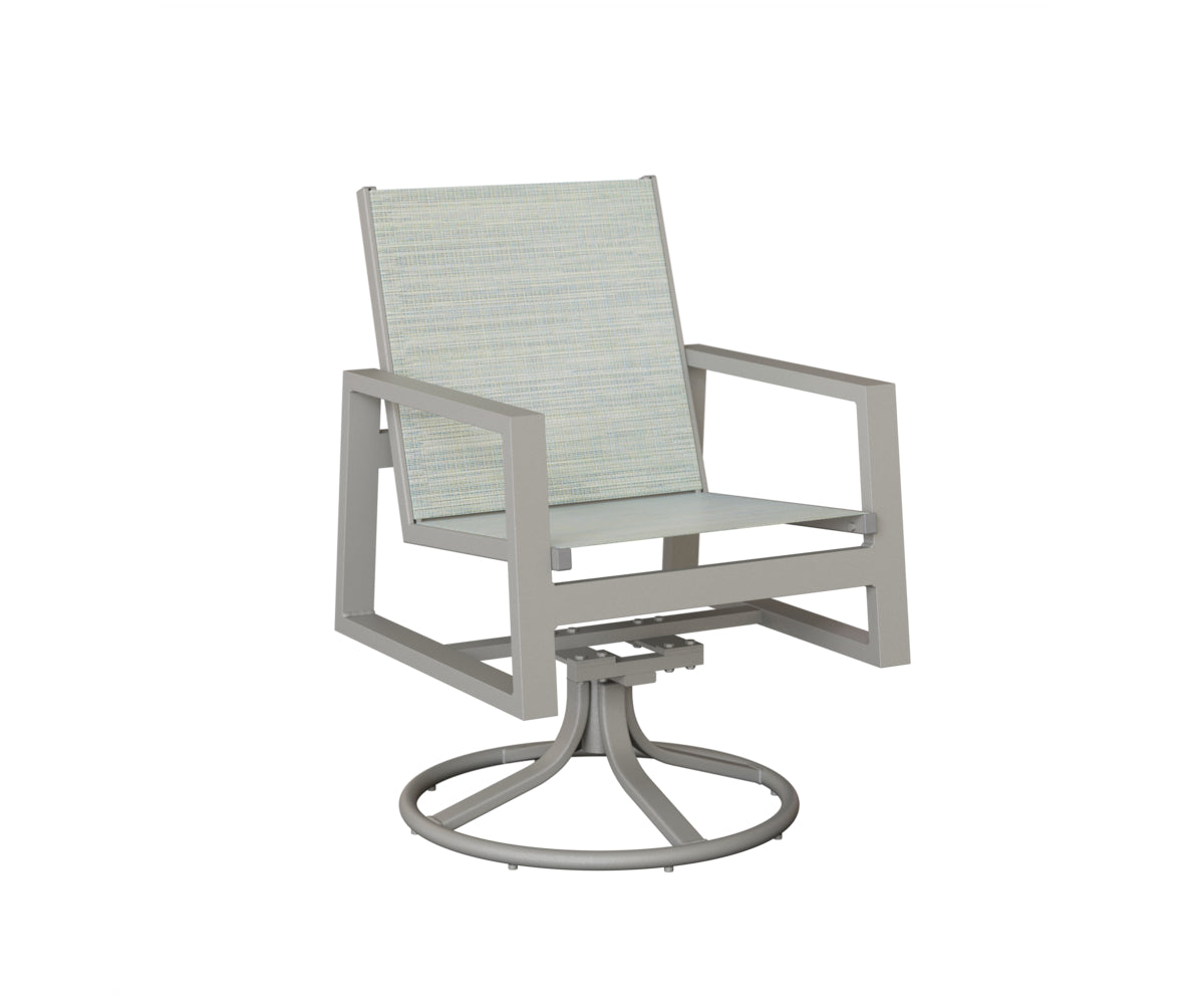 Vida Padded Sling Swivel Rocker Dining Chair