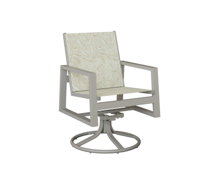 Vida Padded Sling Swivel Rocker Dining Chair