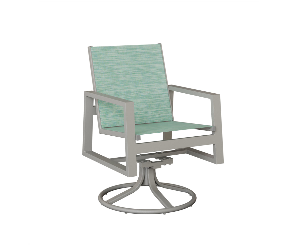 Vida Padded Sling Swivel Rocker Dining Chair