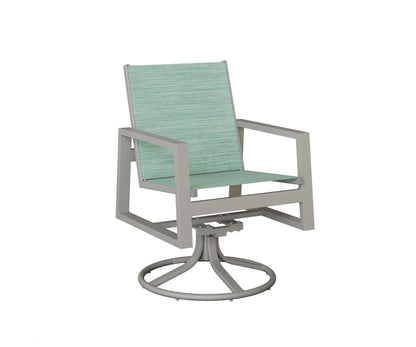 Vida Padded Sling Swivel Rocker Dining Chair
