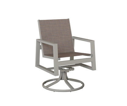 Vida Padded Sling Swivel Rocker Dining Chair