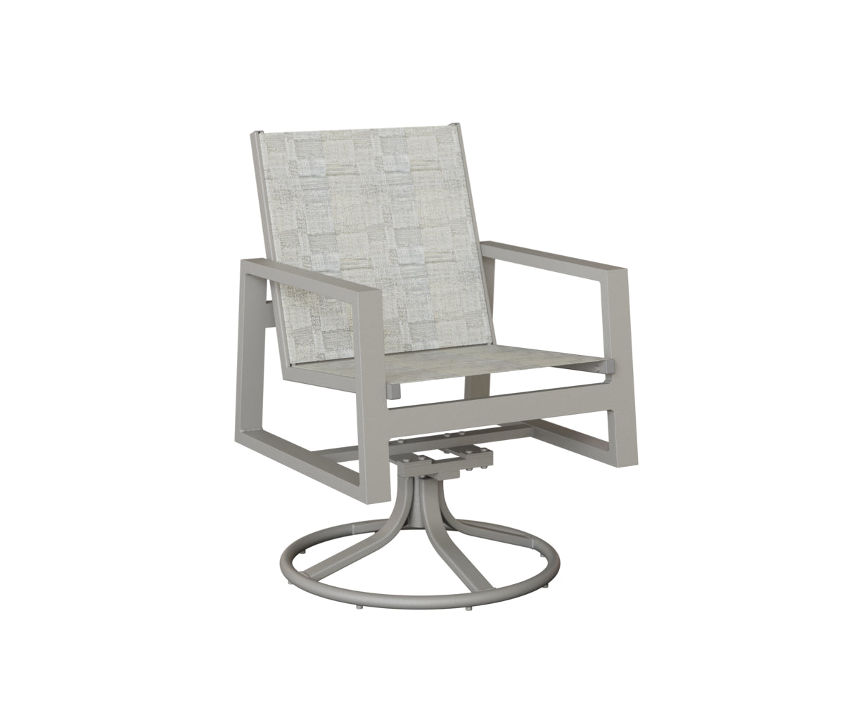 Vida Padded Sling Swivel Rocker Dining Chair
