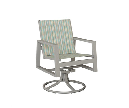 Vida Padded Sling Swivel Rocker Dining Chair
