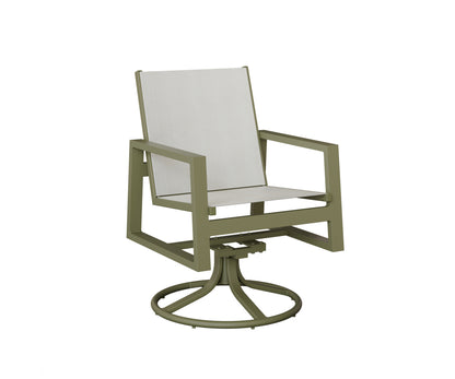 Vida Padded Sling Swivel Rocker Dining Chair