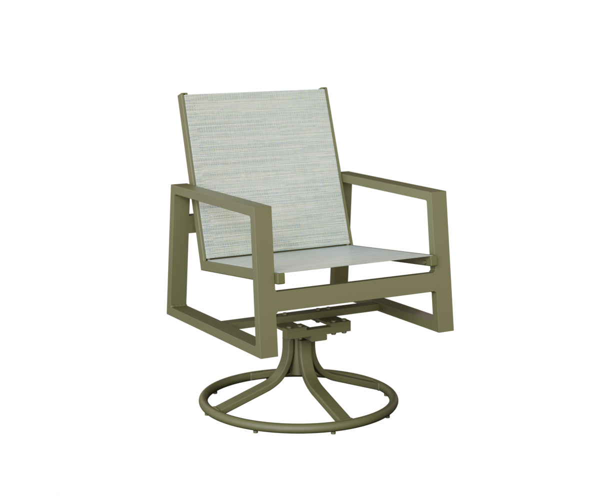 Vida Padded Sling Swivel Rocker Dining Chair