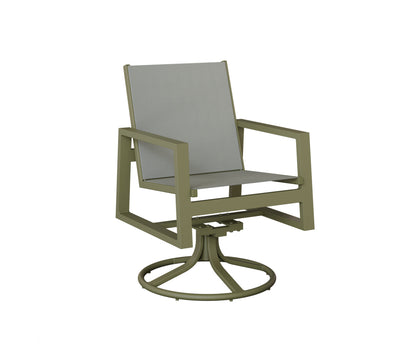 Vida Padded Sling Swivel Rocker Dining Chair