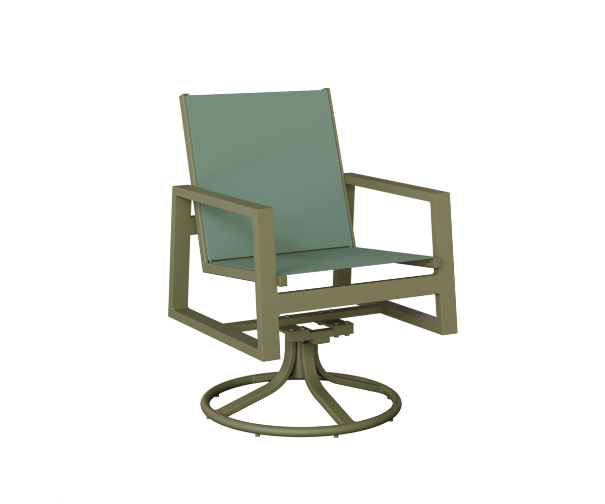 Vida Padded Sling Swivel Rocker Dining Chair