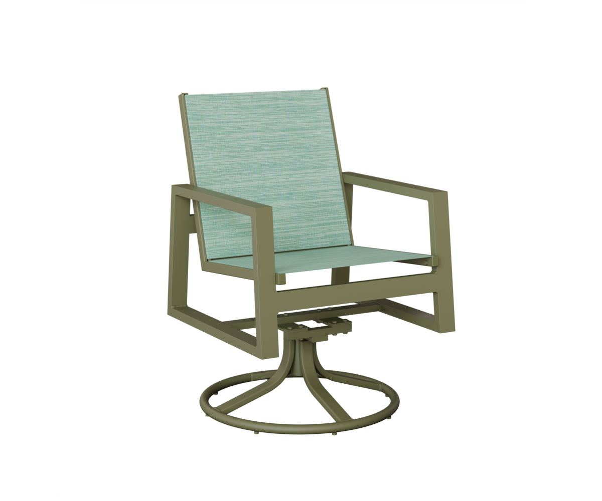 Vida Padded Sling Swivel Rocker Dining Chair