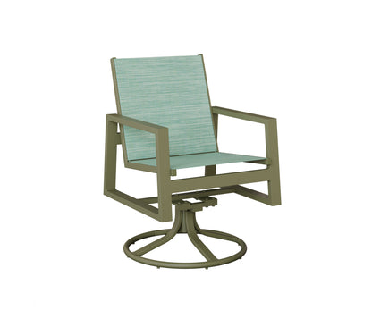 Vida Padded Sling Swivel Rocker Dining Chair
