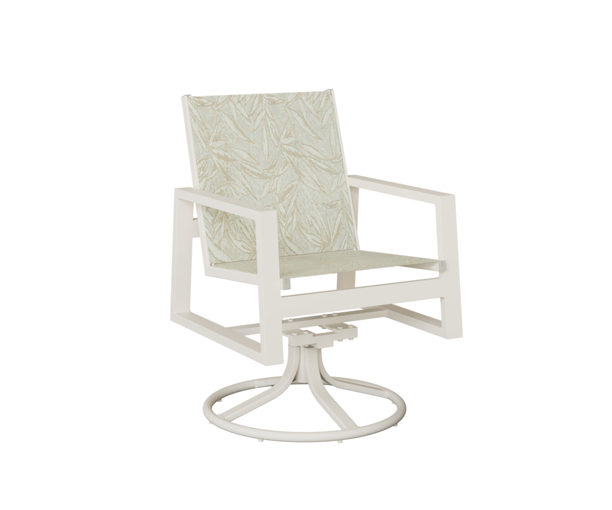 Vida Padded Sling Swivel Rocker Dining Chair