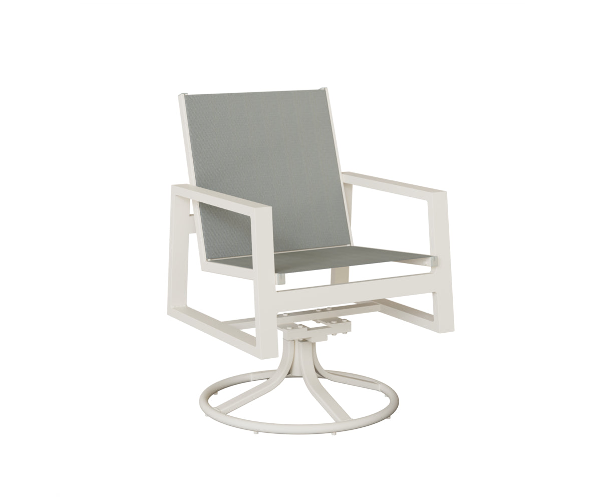 Vida Padded Sling Swivel Rocker Dining Chair