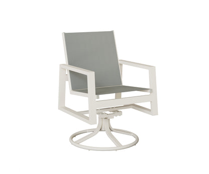 Vida Padded Sling Swivel Rocker Dining Chair