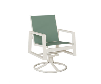 Vida Padded Sling Swivel Rocker Dining Chair