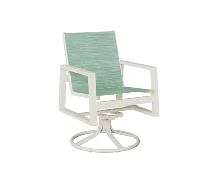 Vida Padded Sling Swivel Rocker Dining Chair