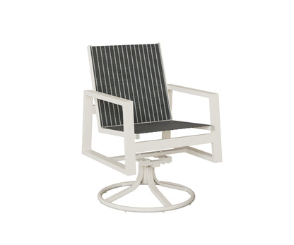Vida Padded Sling Swivel Rocker Dining Chair