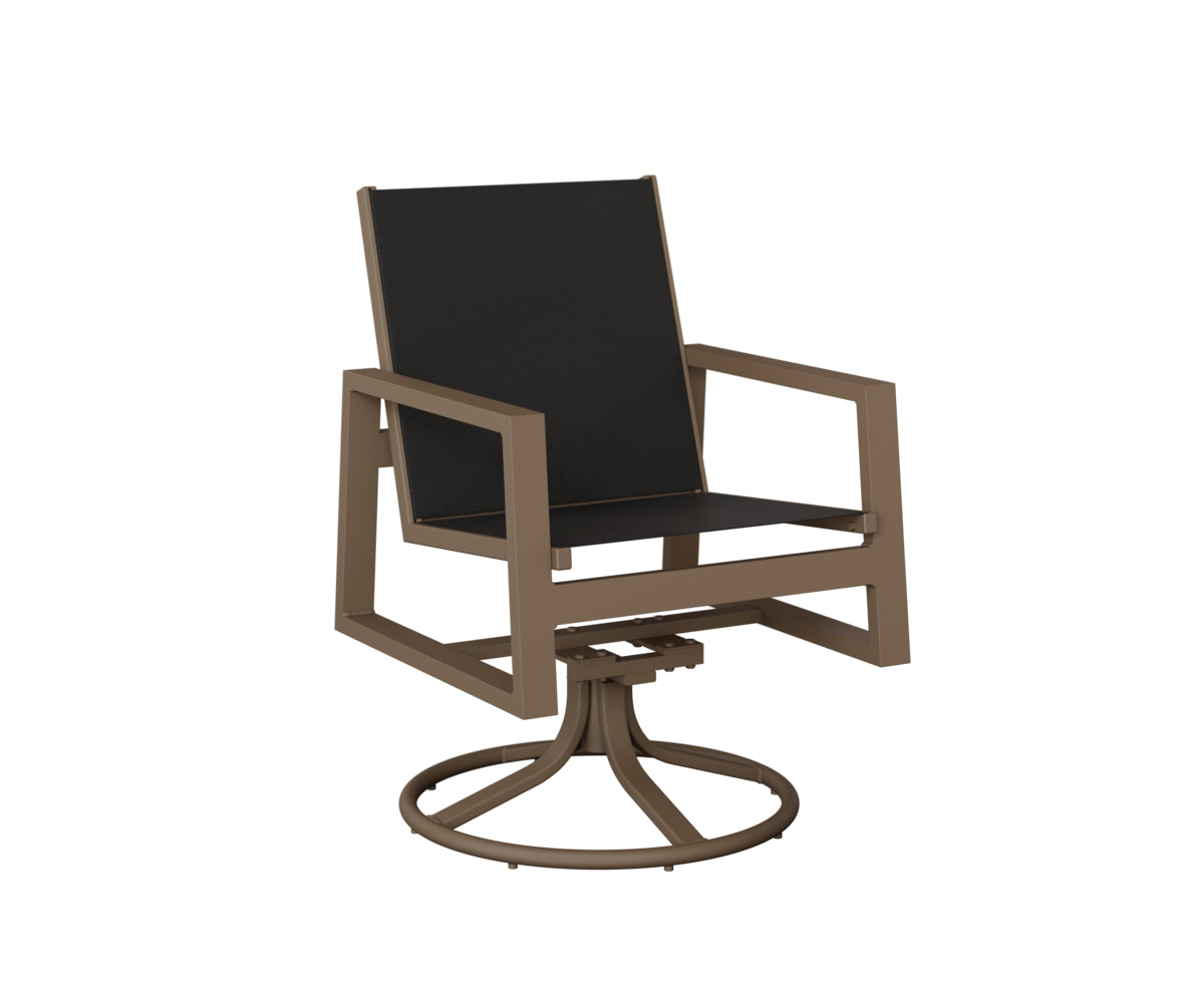 Vida Padded Sling Swivel Rocker Dining Chair