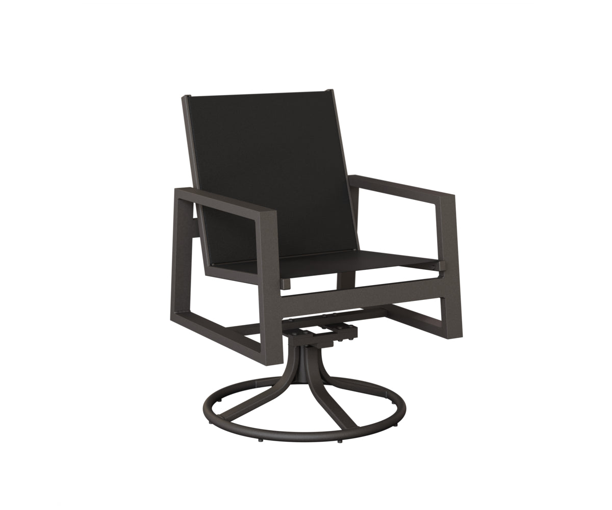 Vida Padded Sling Swivel Rocker Dining Chair