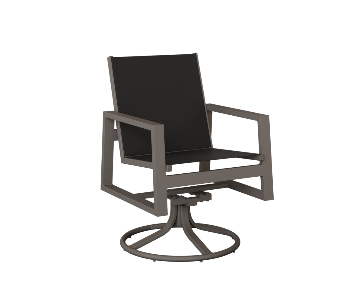 Vida Padded Sling Swivel Rocker Dining Chair