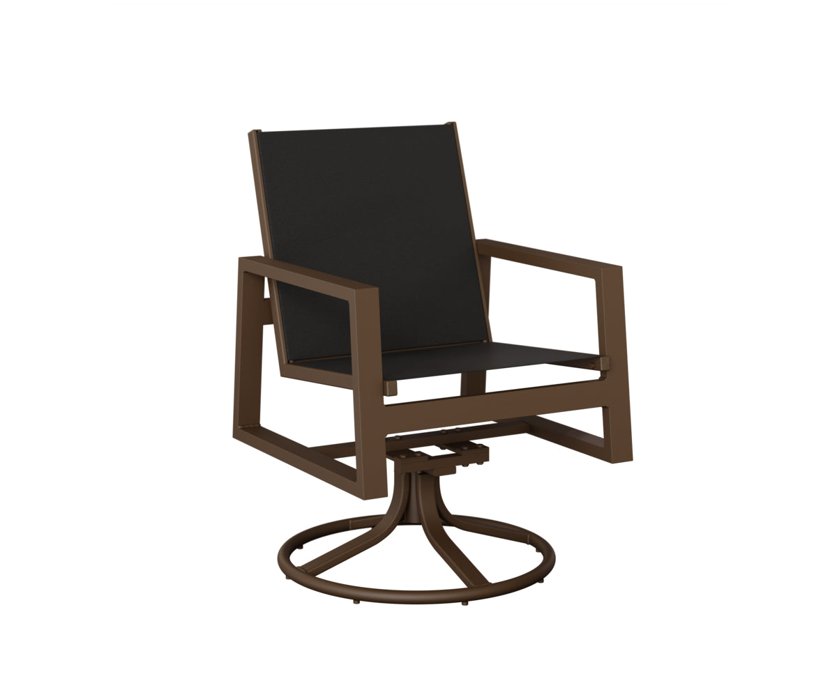 Vida Padded Sling Swivel Rocker Dining Chair