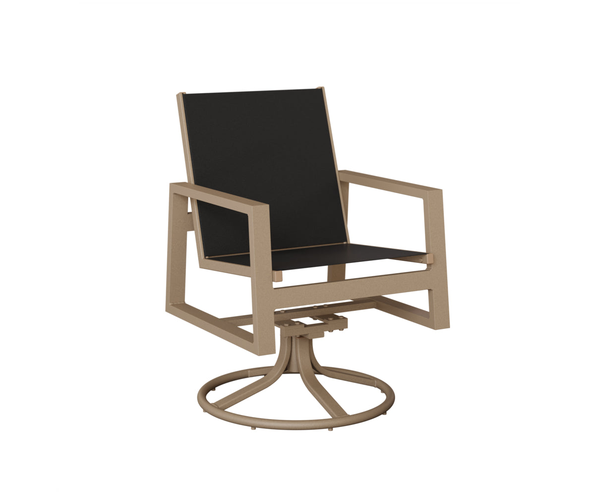 Vida Padded Sling Swivel Rocker Dining Chair