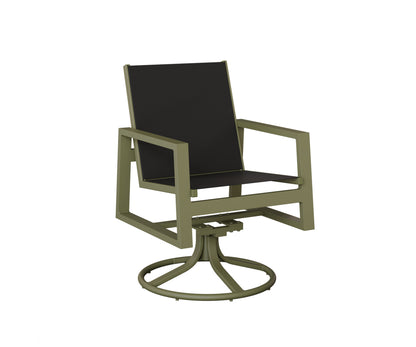 Vida Padded Sling Swivel Rocker Dining Chair