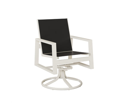 Vida Padded Sling Swivel Rocker Dining Chair